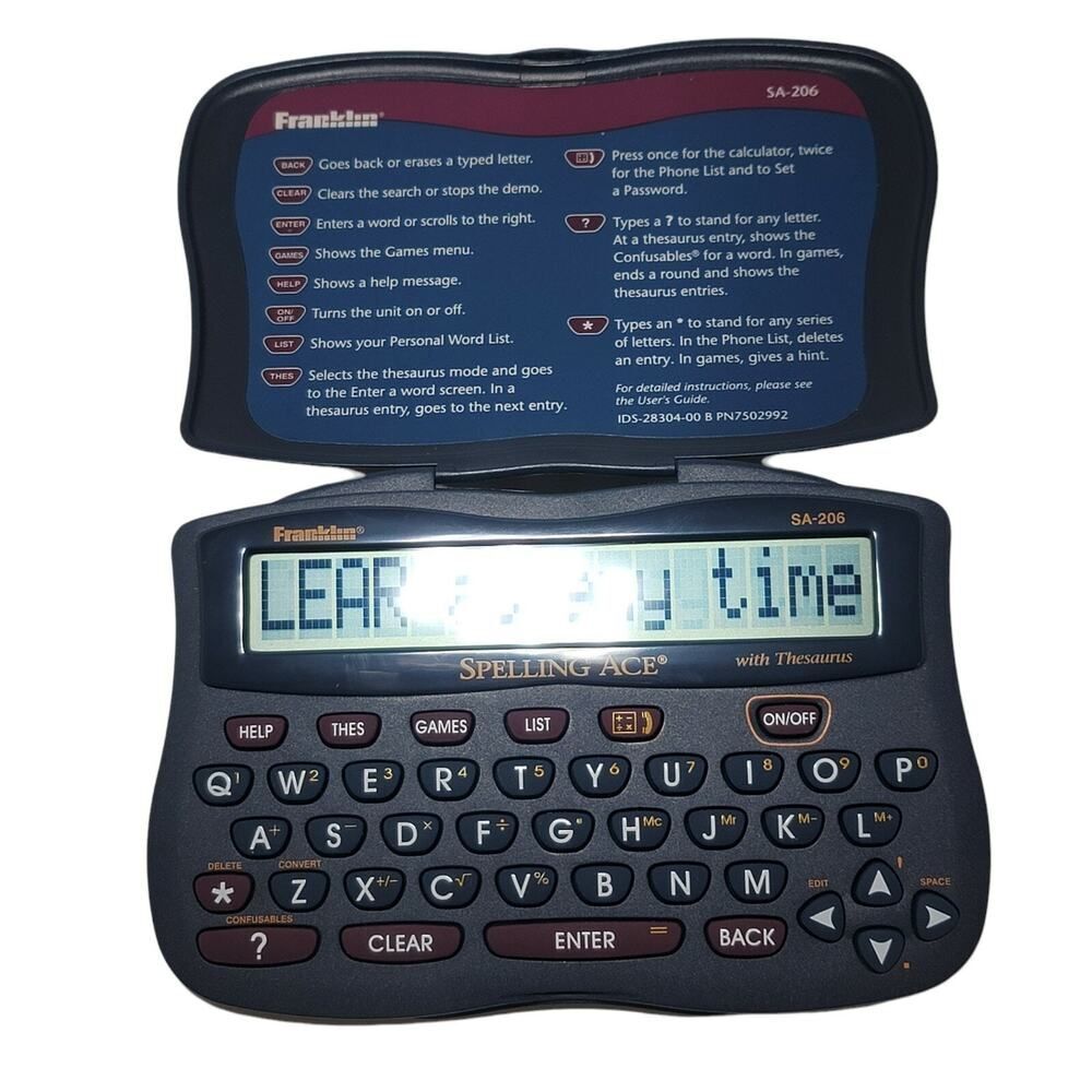 Franklin Spelling Ace with Thesaurus SA-206 Portable Electronic Accessory TESTED - Picture 2 of 4